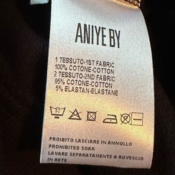 Aniye By Eagle Long Sleeved Cotton Sweatshirt in Black -Women's Size L - Picture 10 of 14